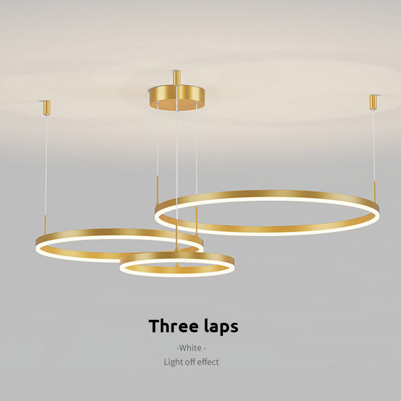 Suspension à anneaux LED Remi – Cercles en métal et acrylique, 2 à 5 anneaux