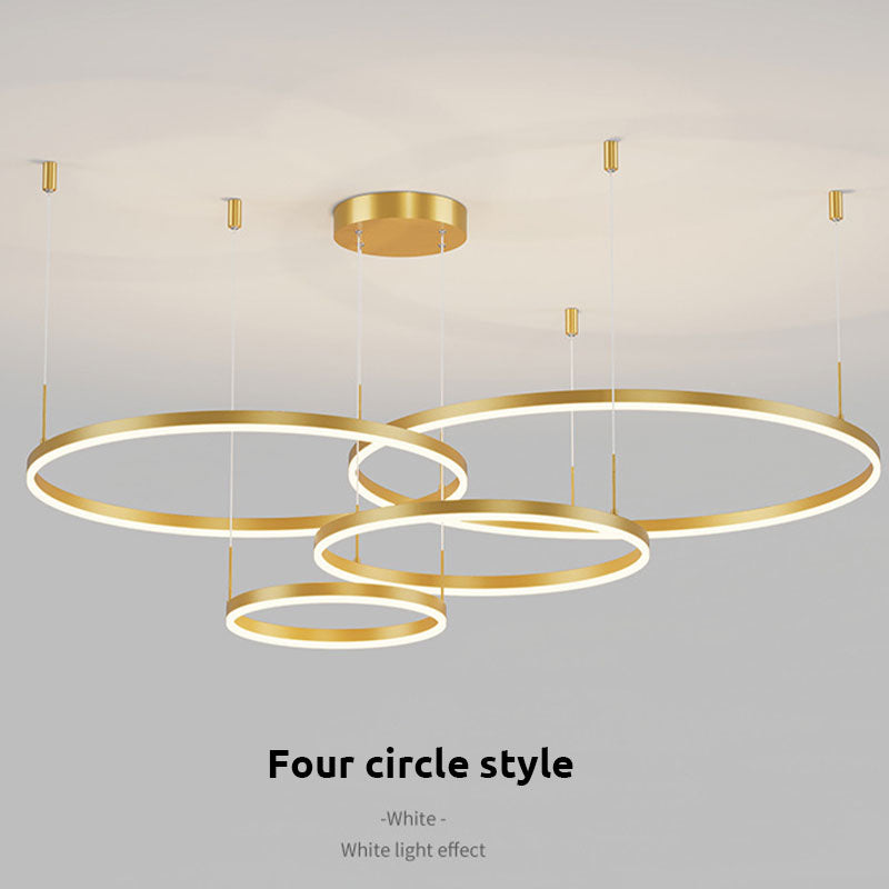 Suspension à anneaux LED Remi – Cercles en métal et acrylique, 2 à 5 anneaux