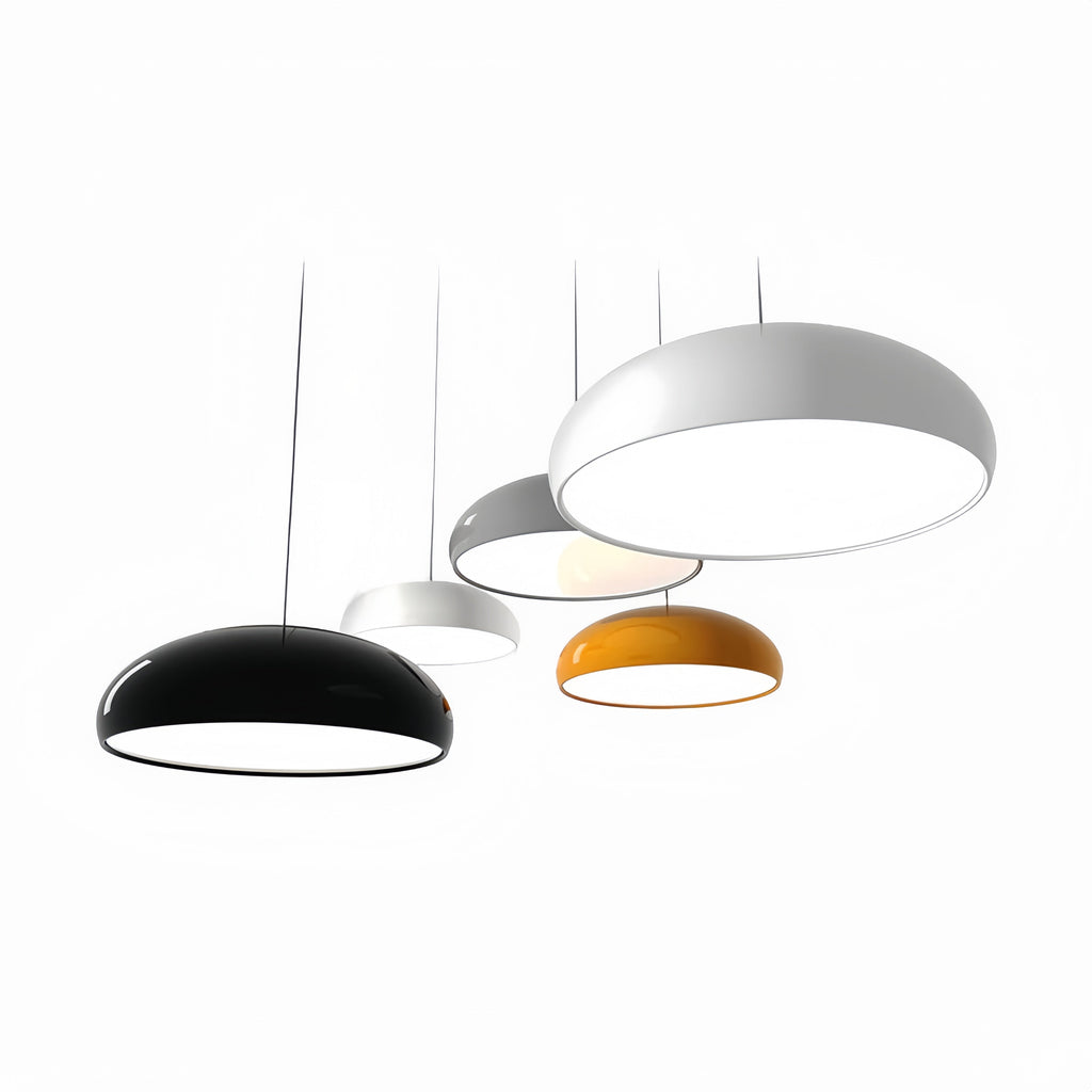 Suspension Art déco en métal Lira – Ronde, orange, noire, blanche ou bordeaux