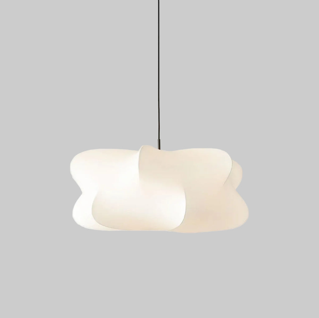 Suspension cocon en soie Pino – Luminaire organique en soie de mûrier et métal