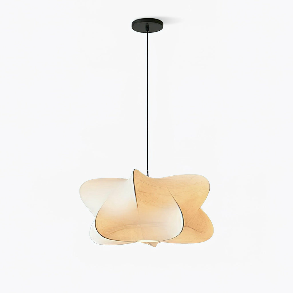 Suspension cocon en soie Pino – Luminaire organique en soie de mûrier et métal