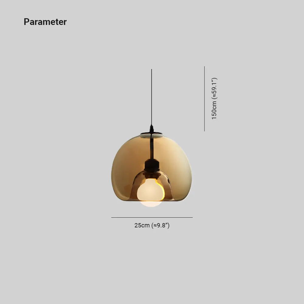 Suspension globe en verre June – Ambre, transparent ou gris fumé