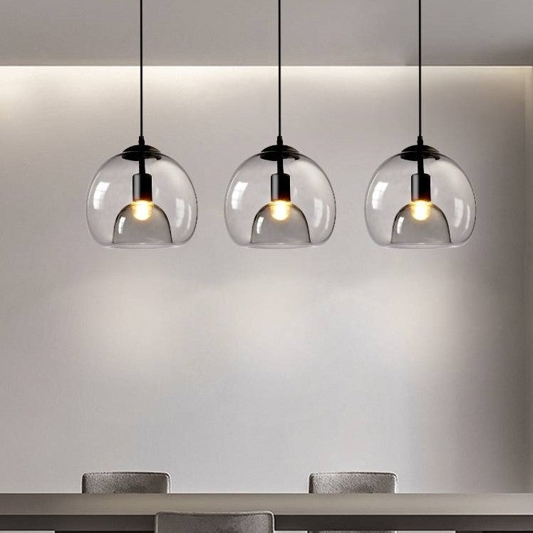 Suspension globe en verre June – Ambre, transparent ou gris fumé