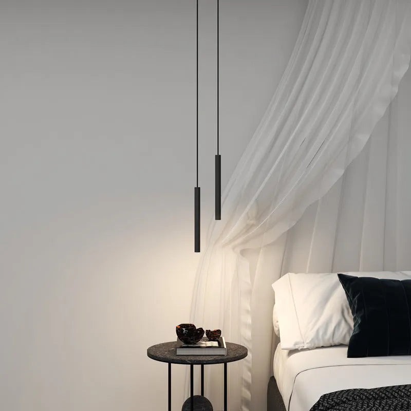Suspension LED linéaire Filo – Métal sombre, blanc chaud, froid ou neutre