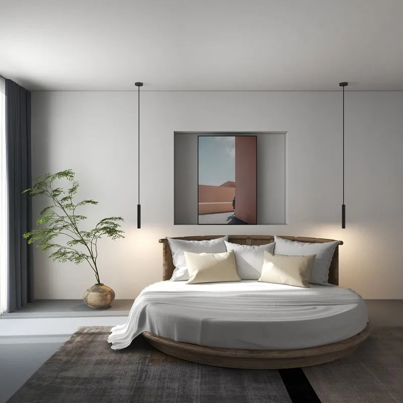 Suspension LED linéaire Filo – Métal sombre, blanc chaud, froid ou neutre
