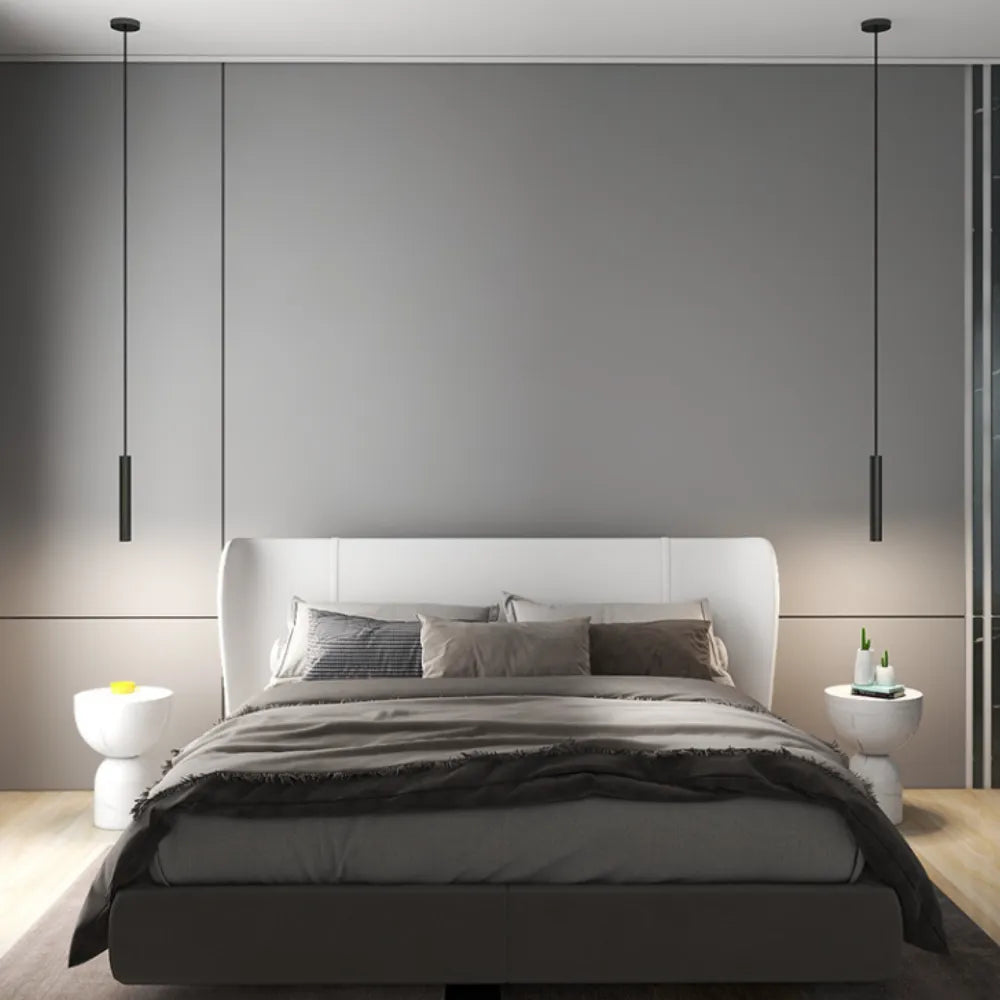 Suspension LED linéaire Filo – Métal sombre, blanc chaud, froid ou neutre