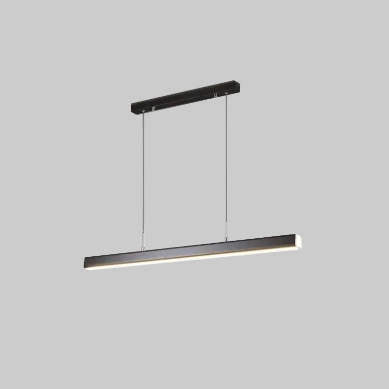 Suspension LED linéaire en métal Thala – Noire ou marron, variable avec télécommande