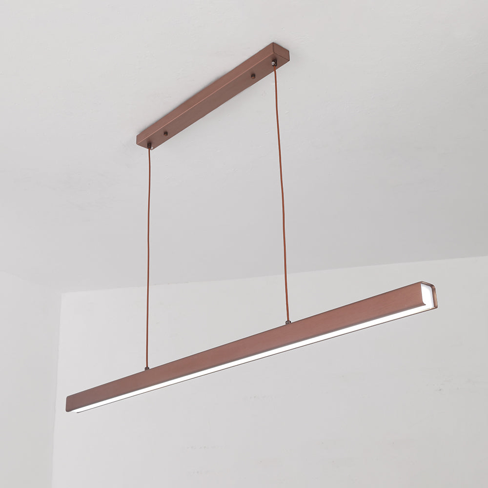Suspension LED linéaire en métal Thala – Noire ou marron, variable avec télécommande