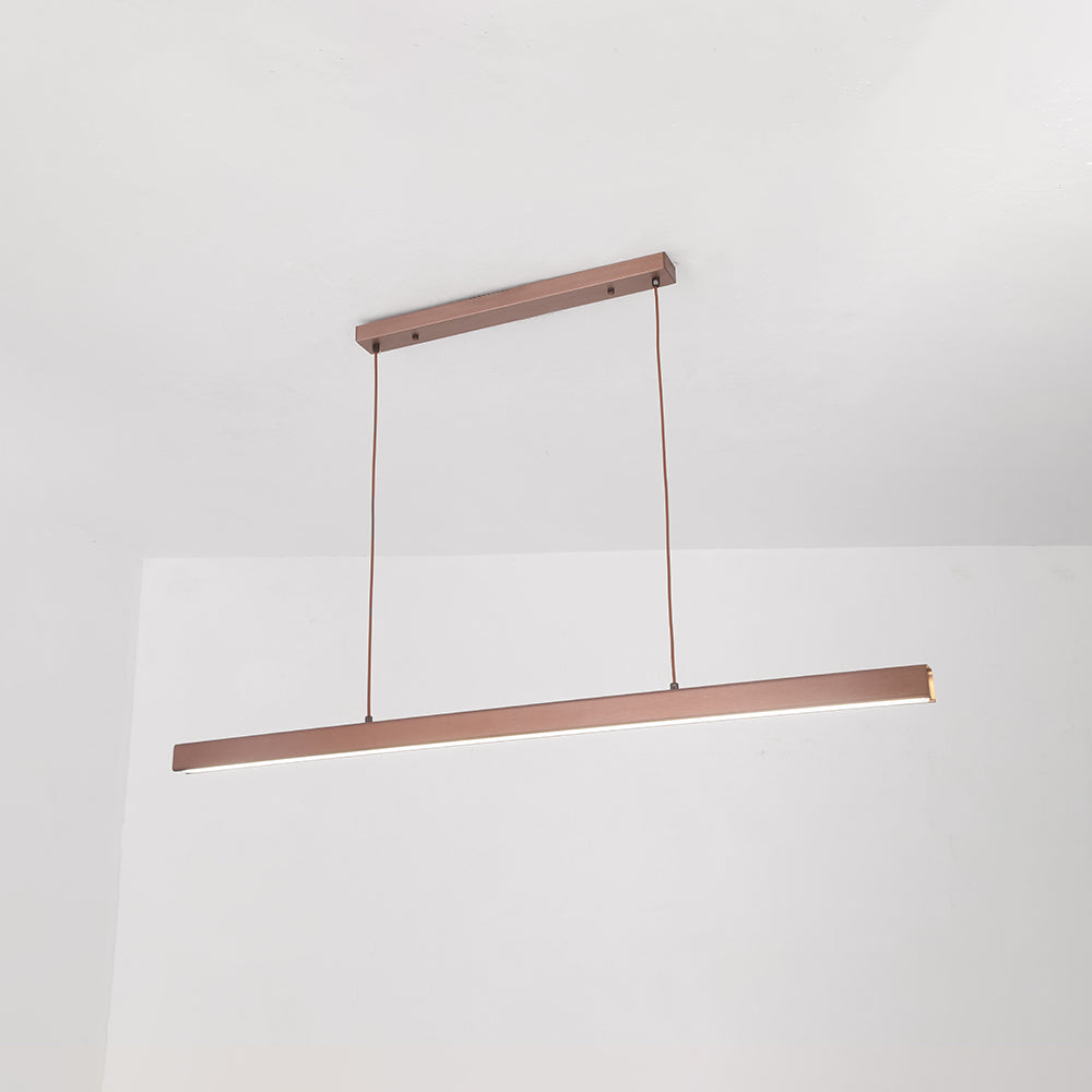Suspension LED linéaire en métal Thala – Noire ou marron, variable avec télécommande