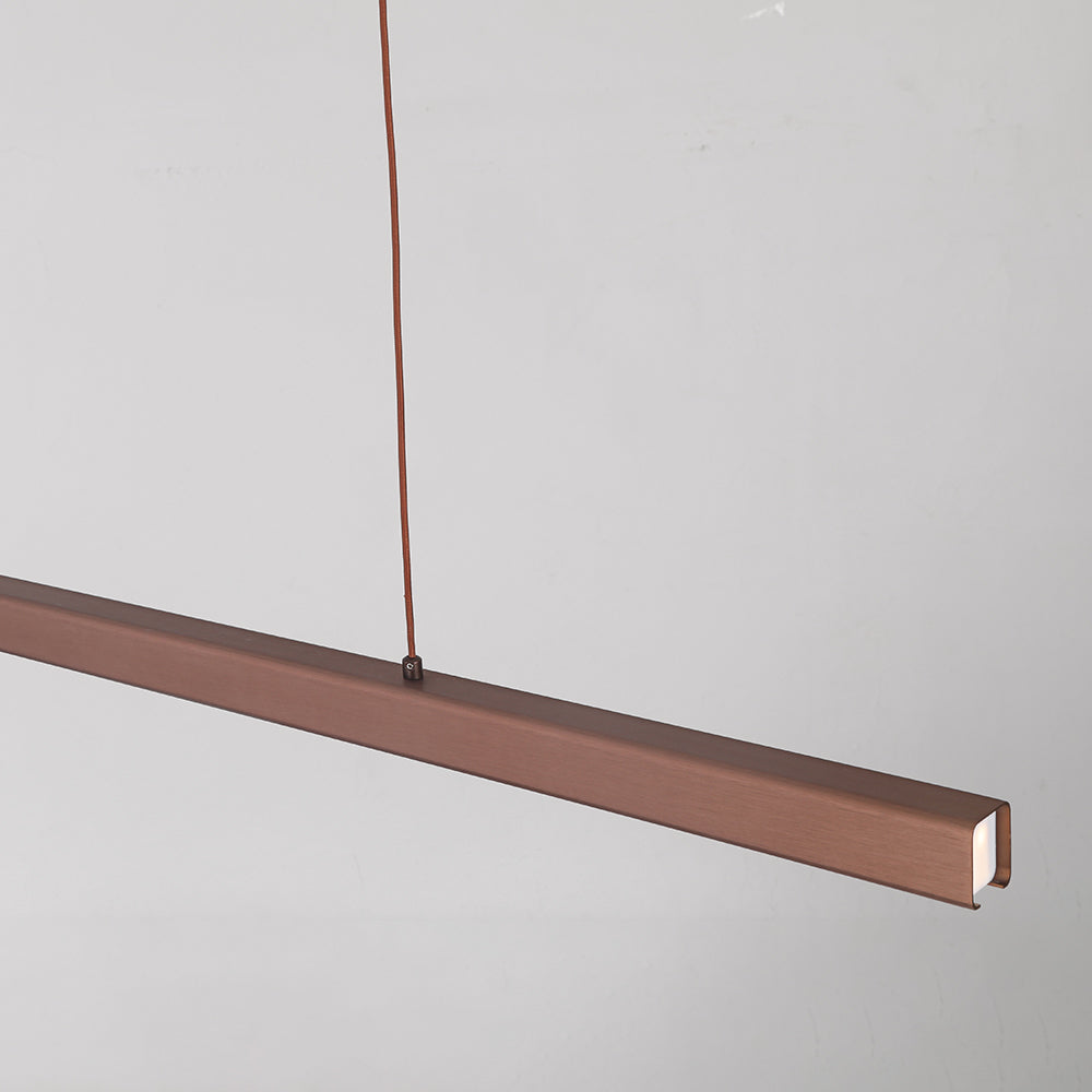 Suspension LED linéaire en métal Thala – Noire ou marron, variable avec télécommande