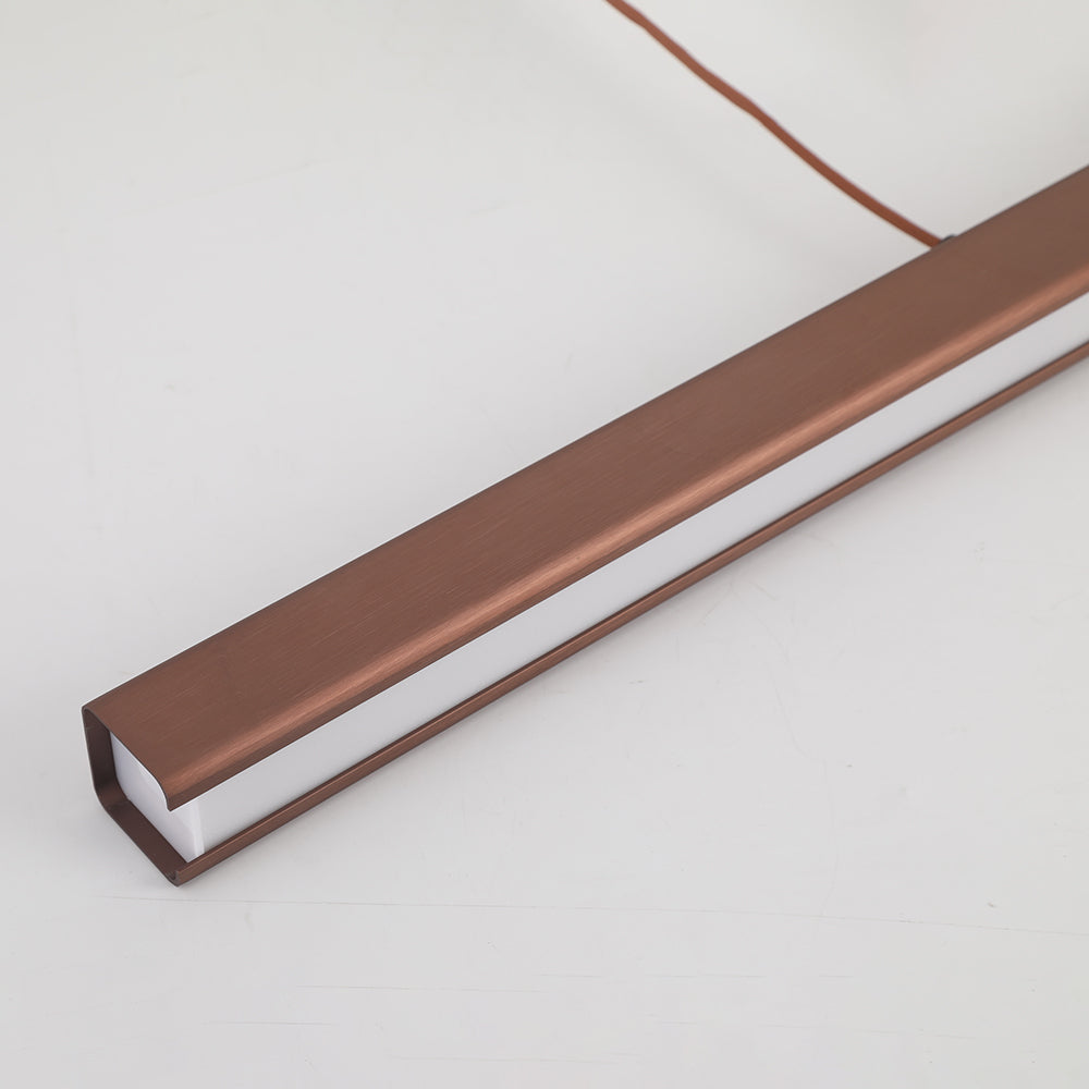 Suspension LED linéaire en métal Thala – Noire ou marron, variable avec télécommande