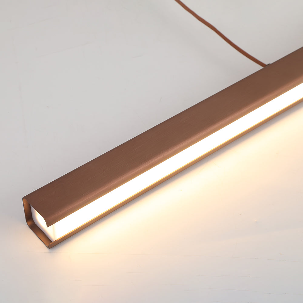 Suspension LED linéaire en métal Thala – Noire ou marron, variable avec télécommande