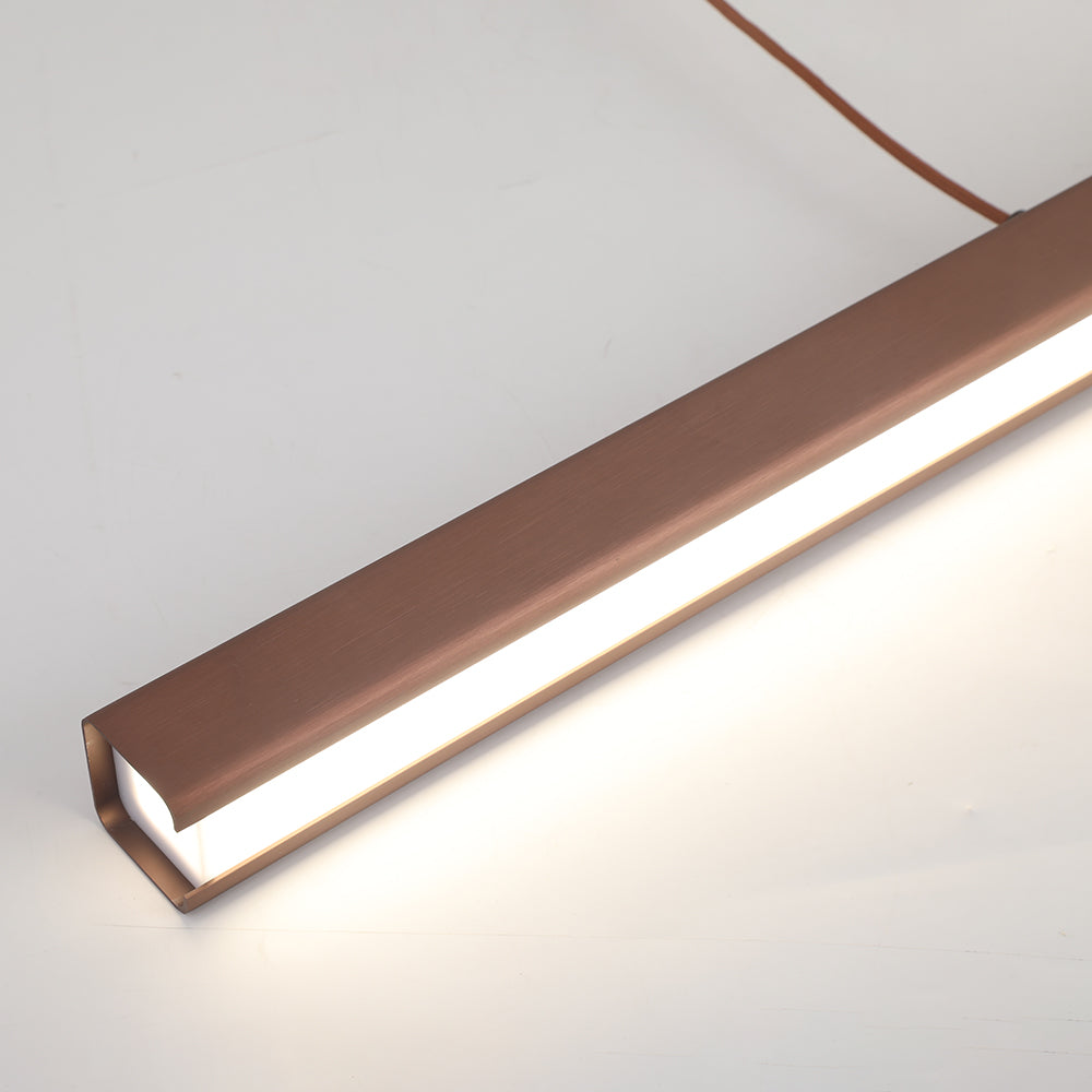 Suspension LED linéaire en métal Thala – Noire ou marron, variable avec télécommande