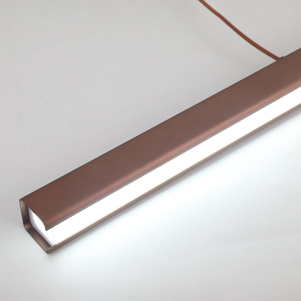 Suspension LED linéaire en métal Thala – Noire ou marron, variable avec télécommande