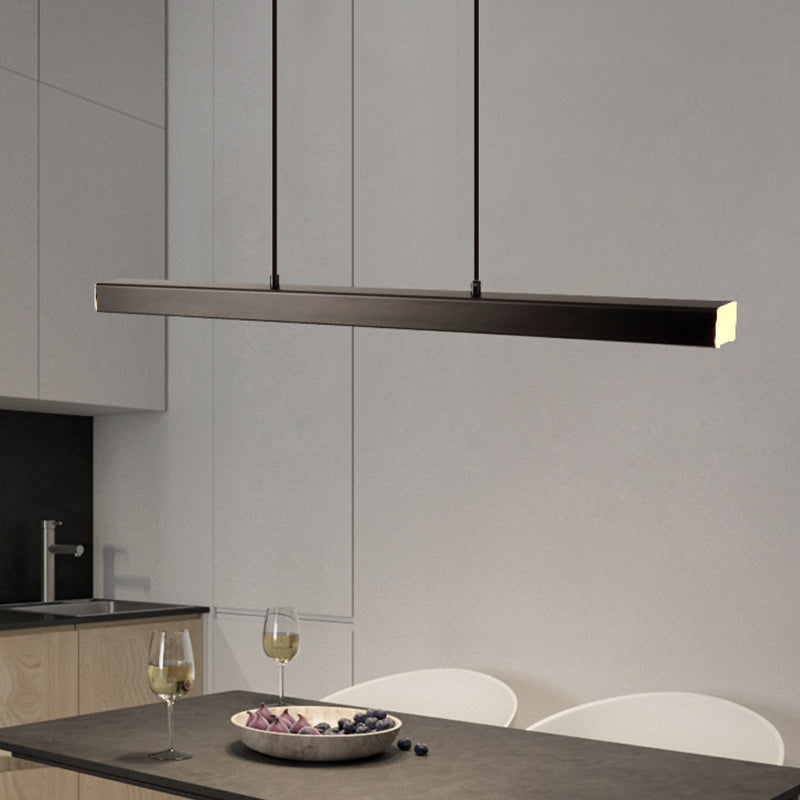 Suspension LED linéaire en métal Thala – Noire ou marron, variable avec télécommande