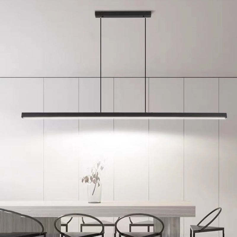 Suspension LED linéaire en métal Thala – Noire ou marron, variable avec télécommande
