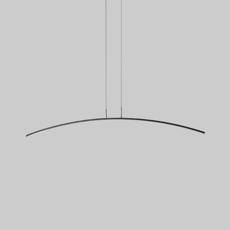 Suspension LED linéaire à télécommande Floa – Arc en métal noir ou doré