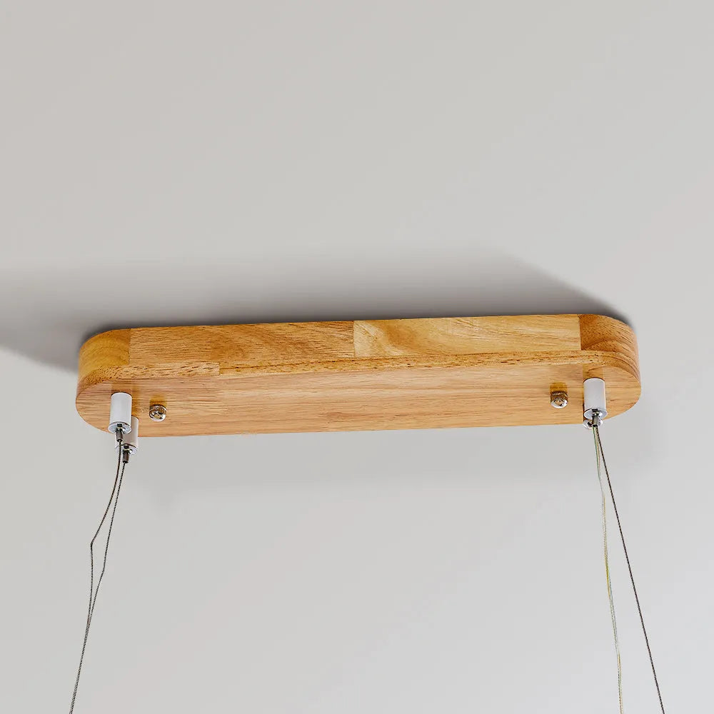 Suspension LED ovale en bois Veon – Diffuseur acrylique, 3 températures de couleur
