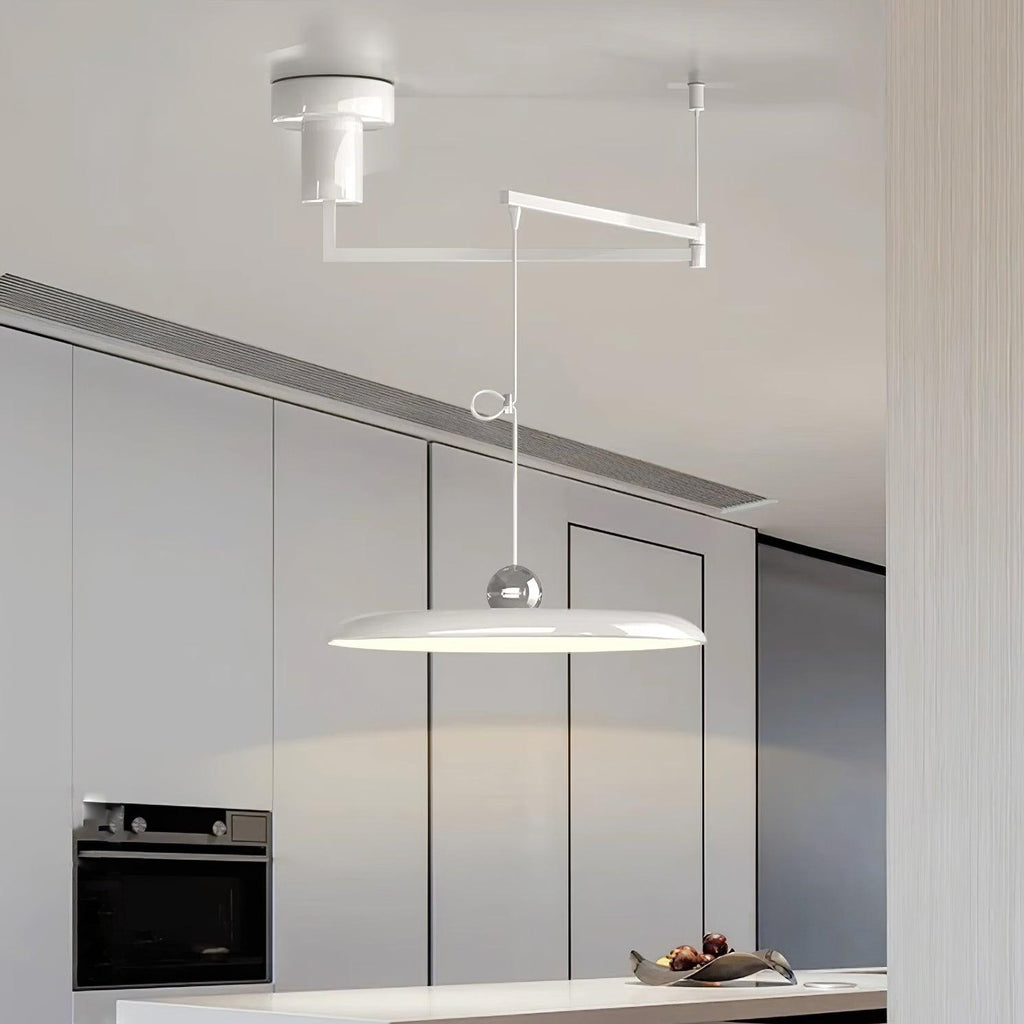 Suspension en métal à bras orientable Flux – Coloris Morandi, LED intégrée