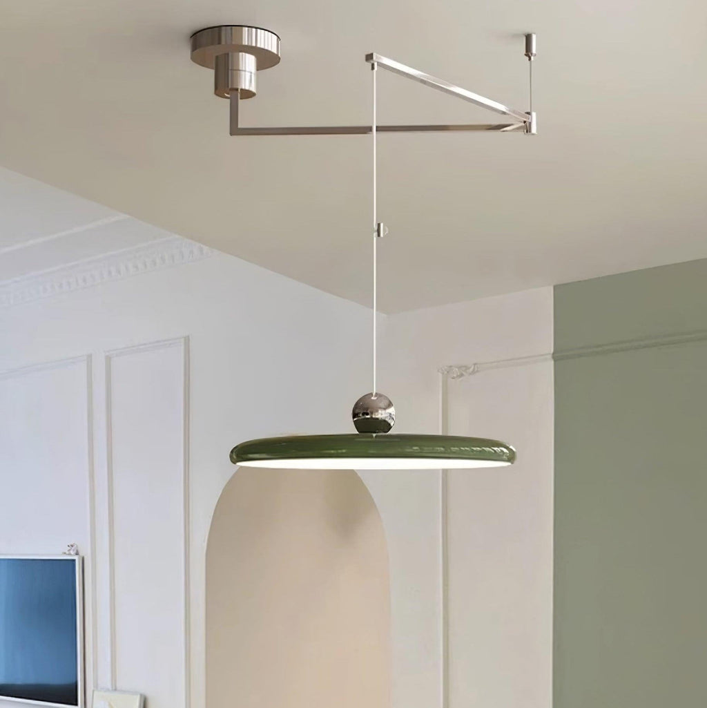 Suspension en métal à bras orientable Flux – Coloris Morandi, LED intégrée