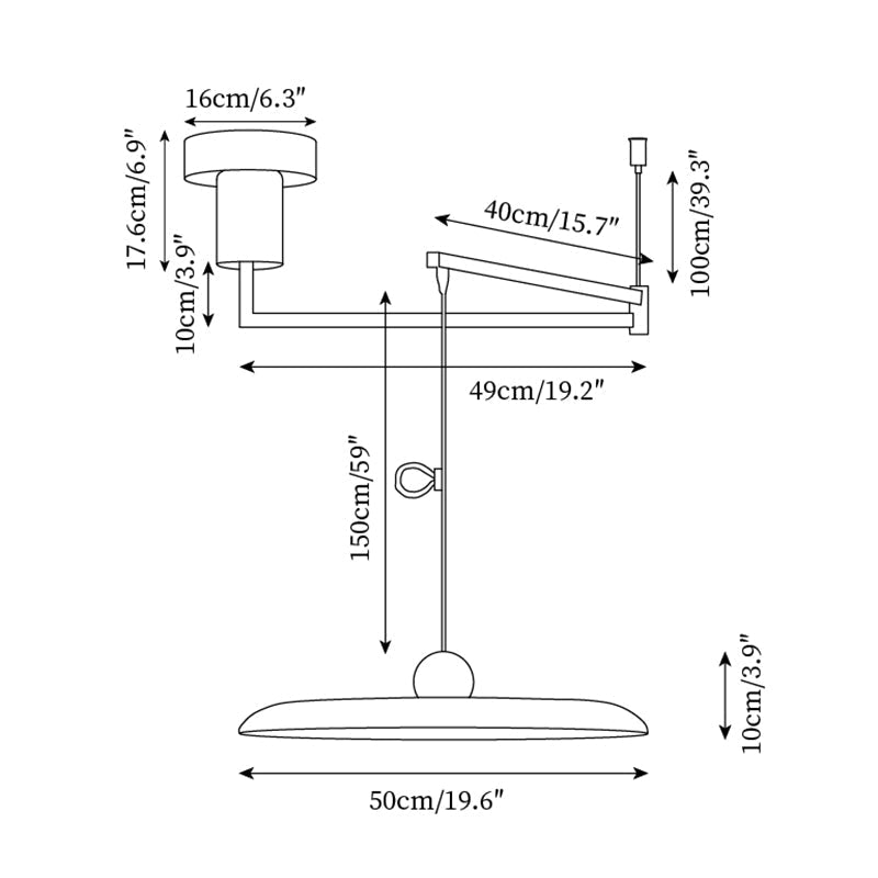Suspension en métal à bras orientable Flux – Coloris Morandi, LED intégrée