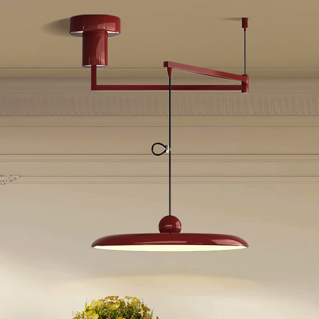 Suspension en métal à bras orientable Flux – Coloris Morandi, LED intégrée