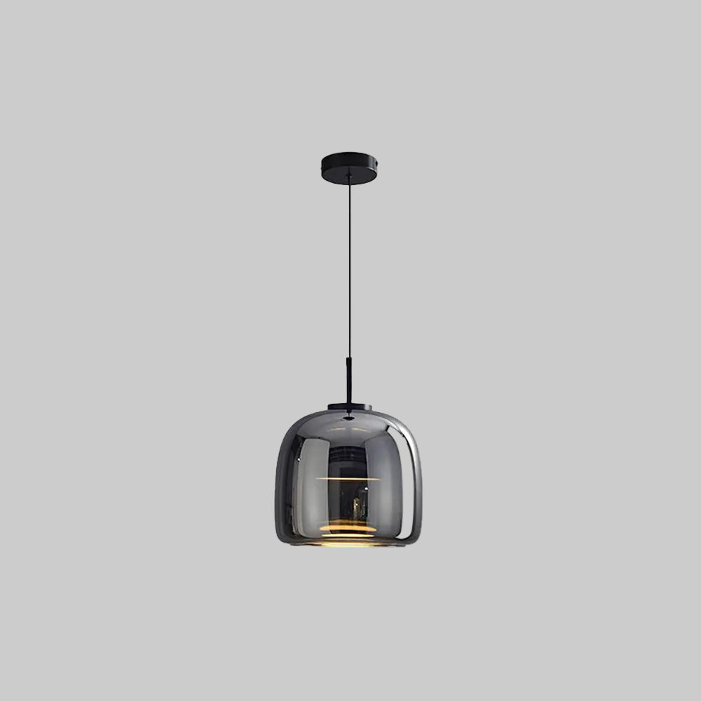 Suspension minimaliste en verre fumé June – Simple ou 3 têtes, version variable