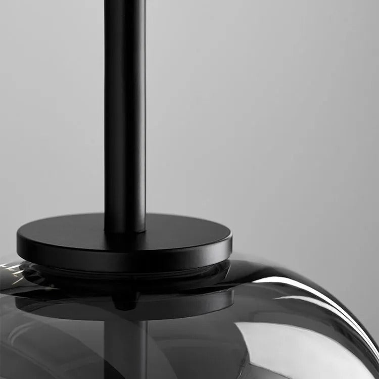 Suspension minimaliste en verre fumé June – Simple ou 3 têtes, version variable