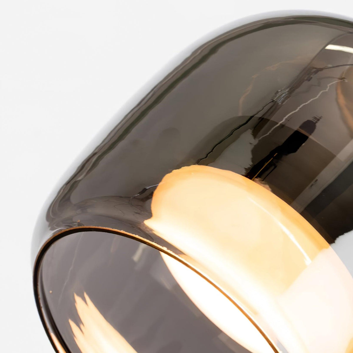 Suspension minimaliste en verre fumé June – Simple ou 3 têtes, version variable