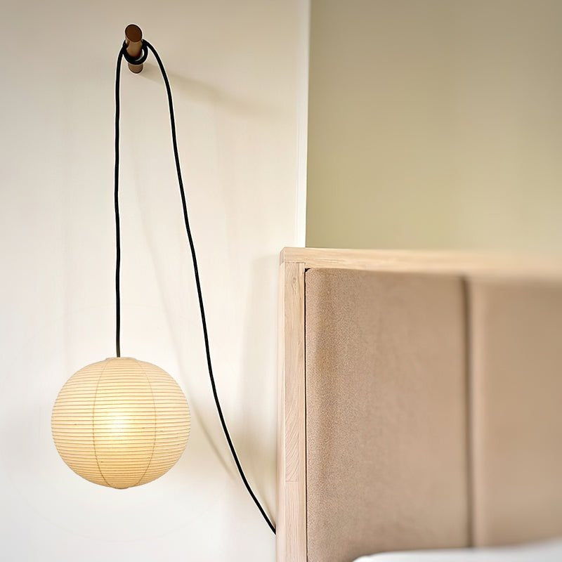 Suspension en papier washi Sylin – Grand abat-jour rond à lumière douce, de 40 à 120 cm