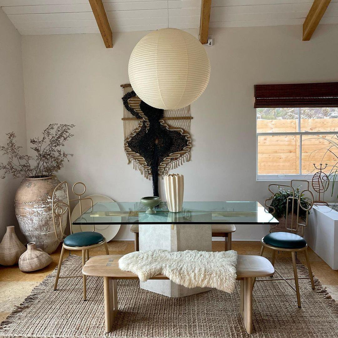 Suspension en papier washi Sylin – Grand abat-jour rond à lumière douce, de 40 à 120 cm
