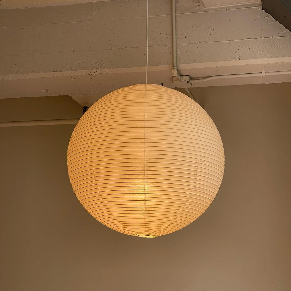 Suspension en papier washi Sylin – Grand abat-jour rond à lumière douce, de 40 à 120 cm