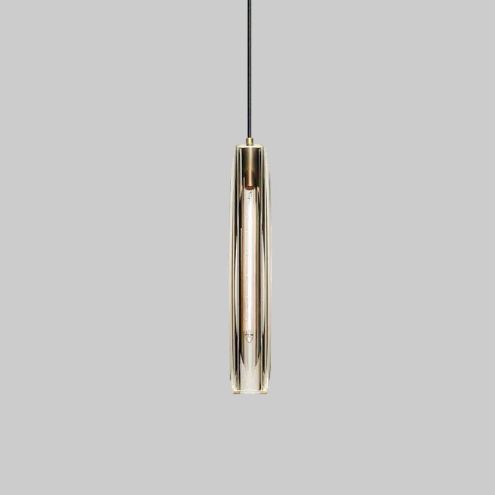 Suspension rétro en verre June – Abat-jour transparent ou gris fumé, douille E14