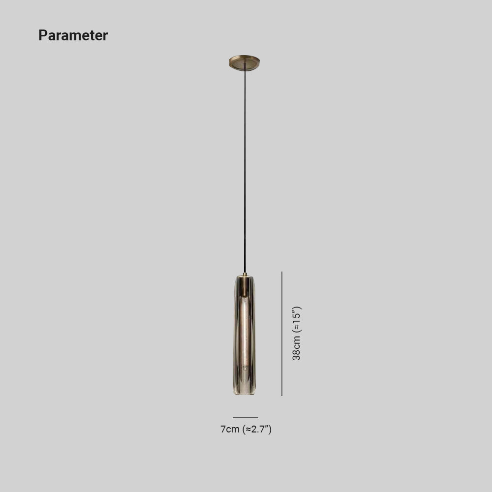 Suspension rétro en verre June – Abat-jour transparent ou gris fumé, douille E14