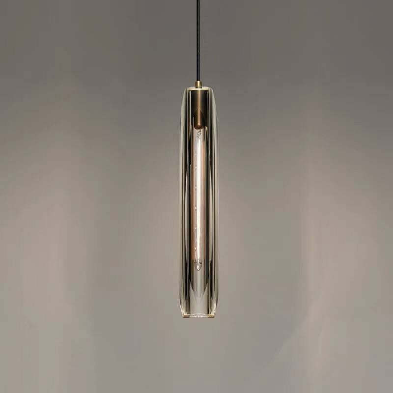 Suspension rétro en verre June – Gris