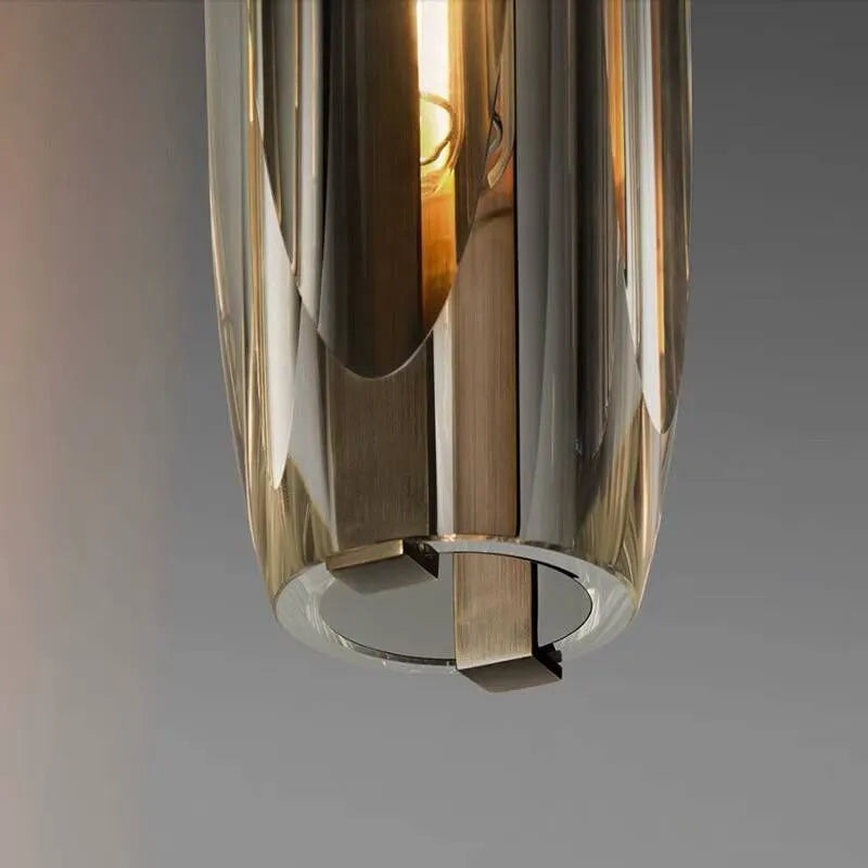 Suspension rétro en verre June – Abat-jour transparent ou gris fumé, douille E14