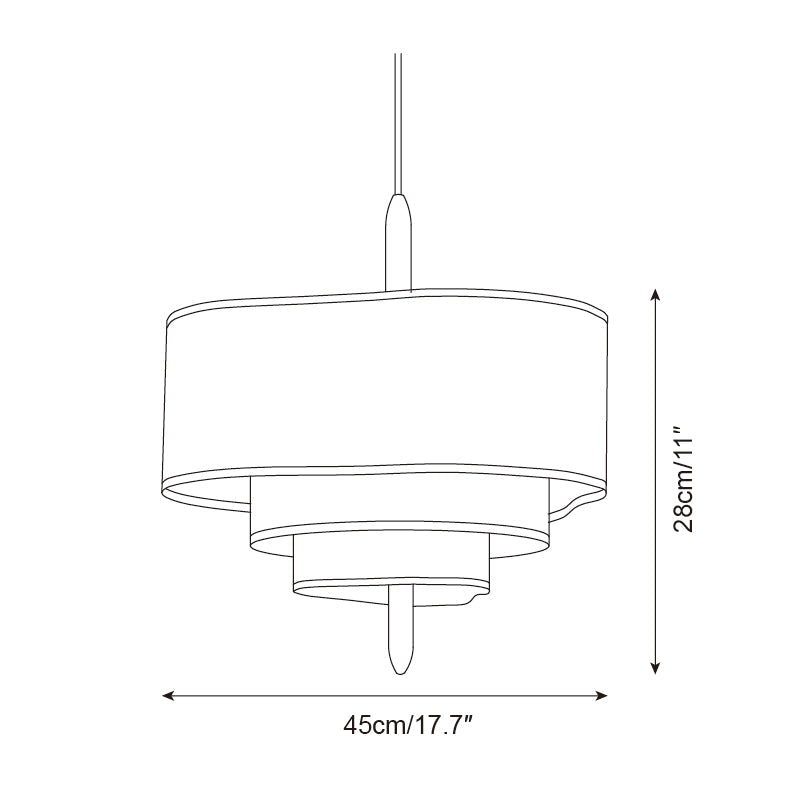 Suspension en tissu Ophel – Abat-jour vert et blanc ou blanc, compatible variateur