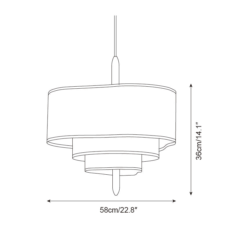 Suspension en tissu Ophel – Abat-jour vert et blanc ou blanc, compatible variateur