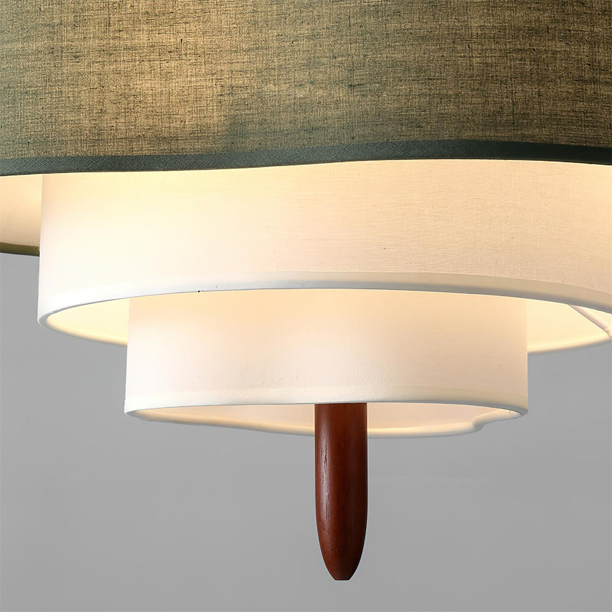 Suspension en tissu Ophel – Abat-jour vert et blanc ou blanc, compatible variateur