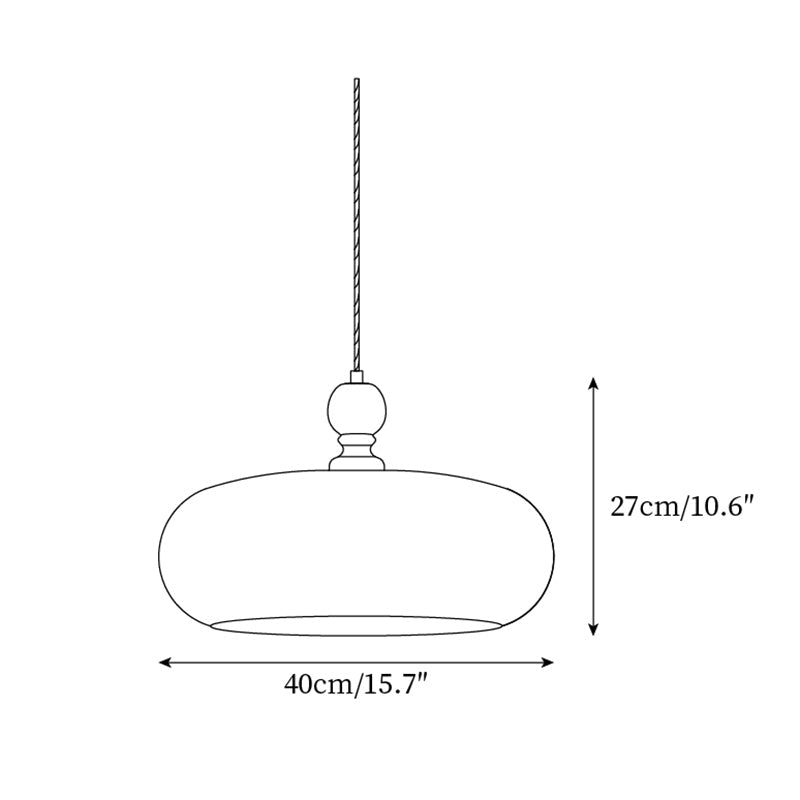 Suspension en verre ambré Eldom – Abat-jour brun et finition noyer, style rétro