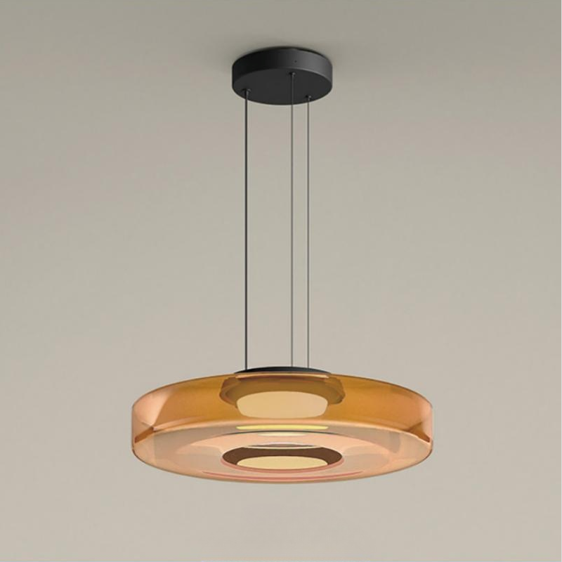Suspension en verre à étages Jojo – Ambre, vert ou gris fumé, 1 à 3 niveaux