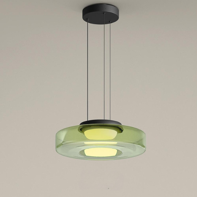 Suspension en verre à étages Jojo – Ambre, vert ou gris fumé, 1 à 3 niveaux
