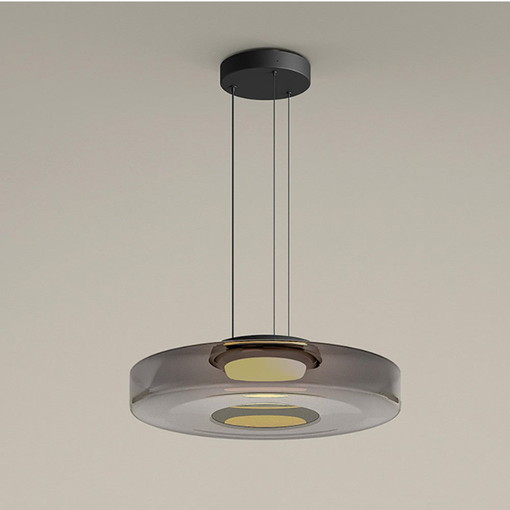 Suspension en verre à étages Jojo – Ambre, vert ou gris fumé, 1 à 3 niveaux