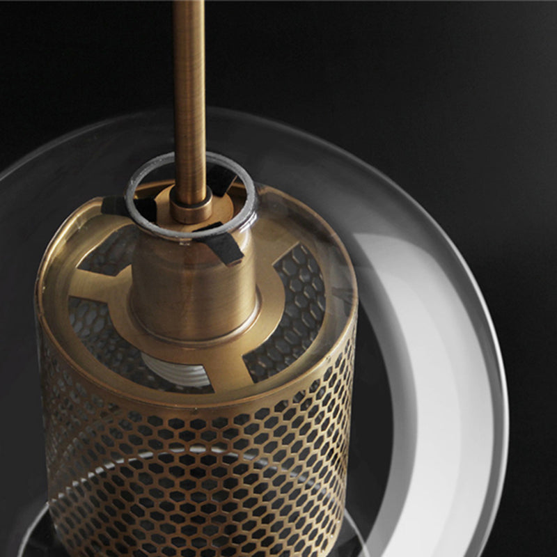 Suspension en verre Hessa – Globe ou cylindre, monture dorée ou argentée
