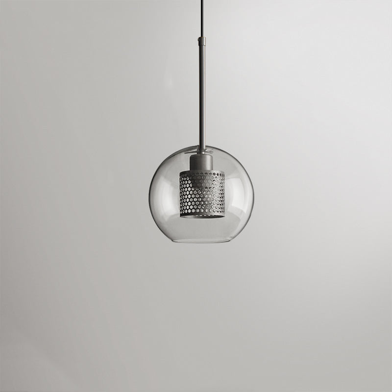 Suspension en verre Hessa – Globe ou cylindre, monture dorée ou argentée