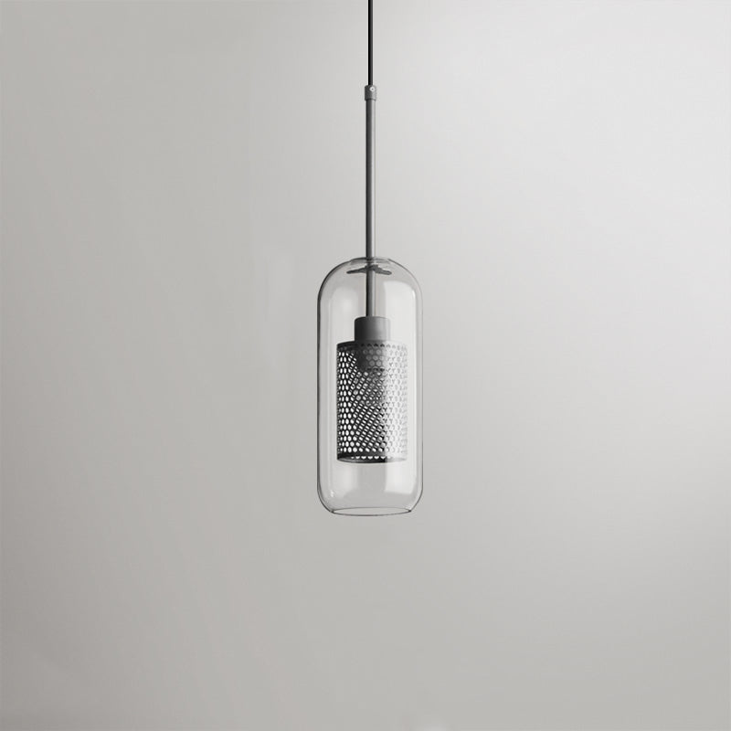 Suspension en verre Hessa – Globe ou cylindre, monture dorée ou argentée