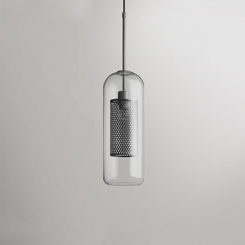 Suspension en verre Hessa – Globe ou cylindre, monture dorée ou argentée