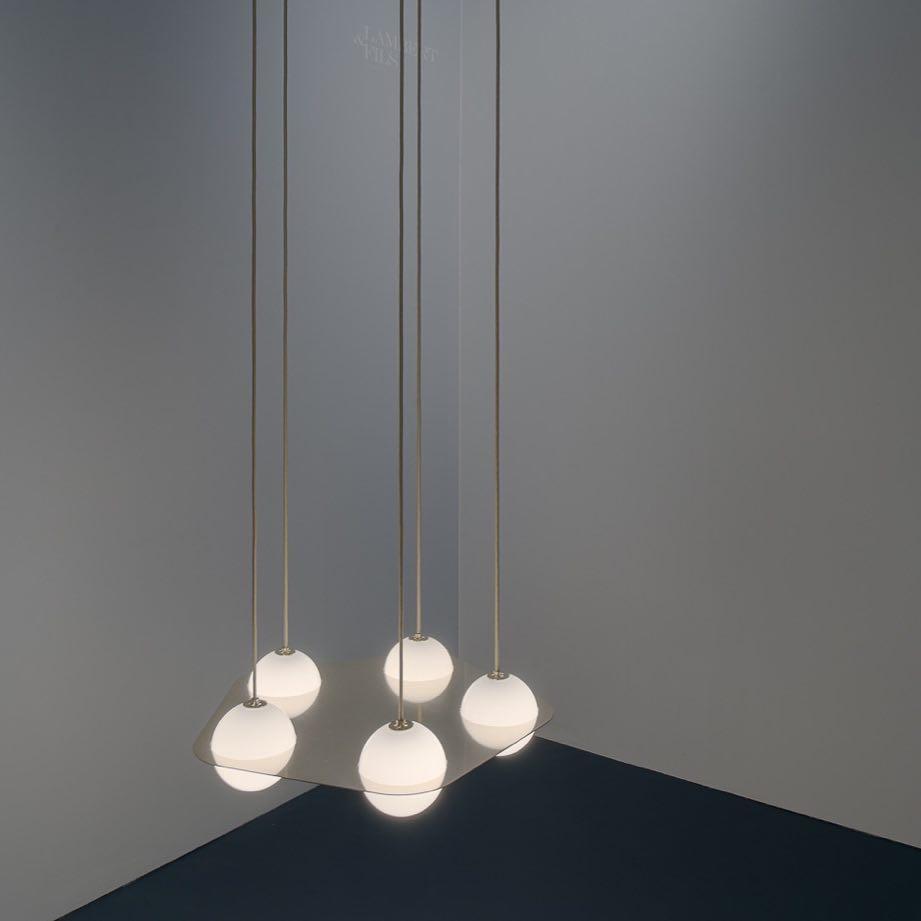 Suspension en verre noir et blanc Selan – Hauteur réglable, 9 formes au choix
