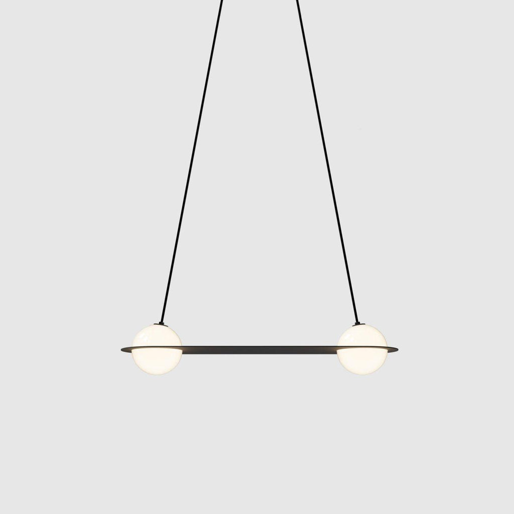 Suspension en verre noir et blanc Selan – Hauteur réglable, 9 formes au choix