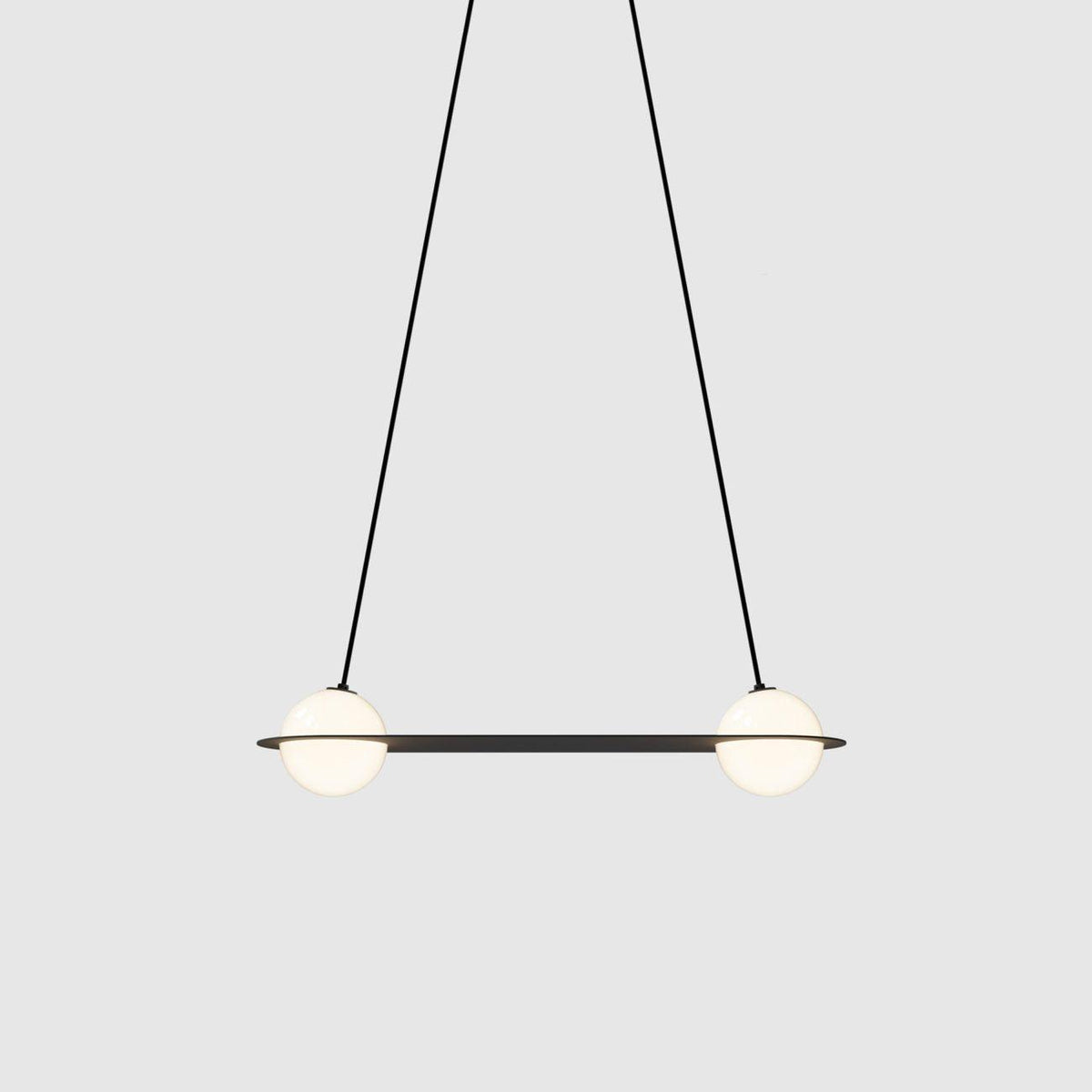 Suspension en verre noir et blanc Selan – Hauteur réglable, 9 formes au choix